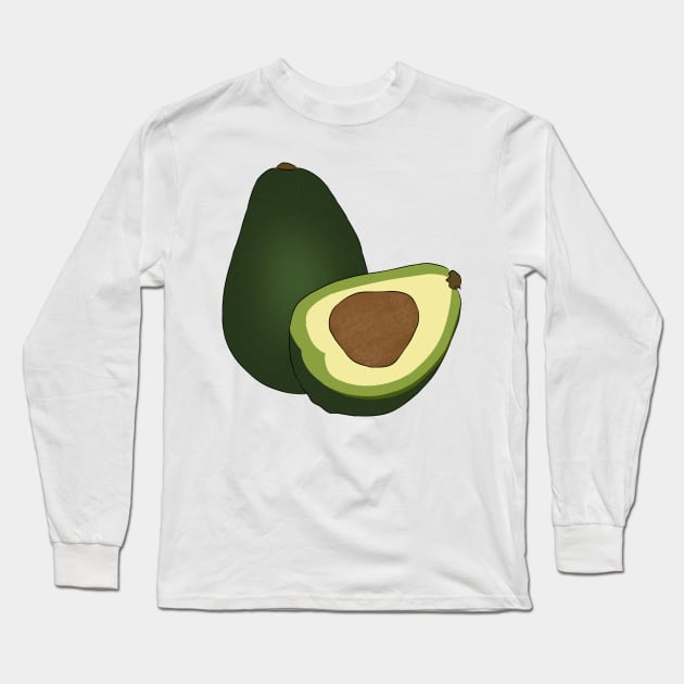 Avacado Fruit Art Long Sleeve T-Shirt by ArtRaft Pro